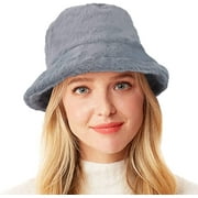 GEGEEN DOMOG Winter Fluffy Bucket Hat for Women's Faux Fur Fishman Cap Warm Fuzzy Bucket Hats