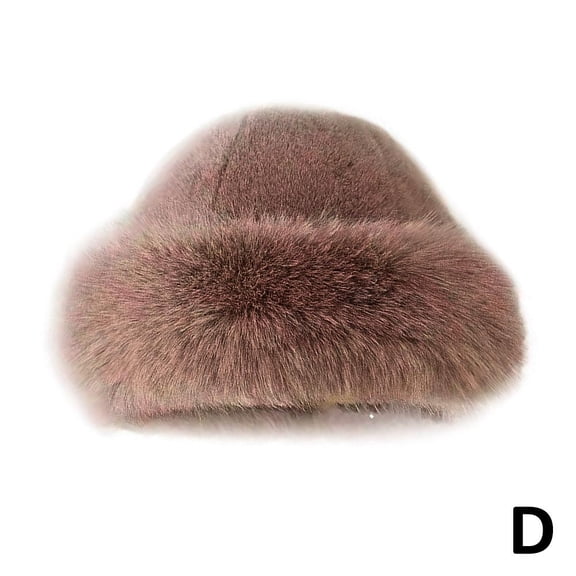 Winter Fluffy Plush Bucket Hat Ear Protection Windproof Warm Women