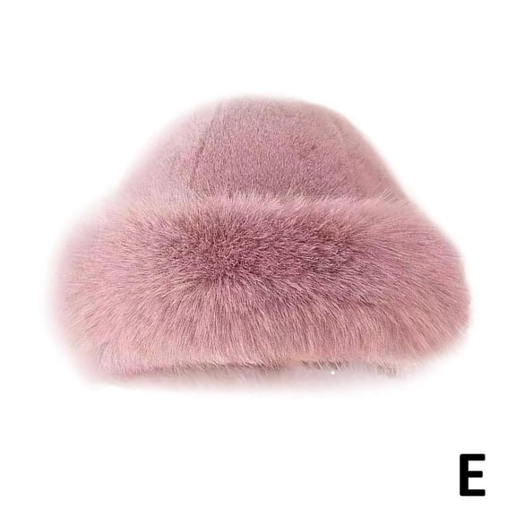 Winter Fluffy Plush Bucket Hat Ear Protection Windproof Warm Women