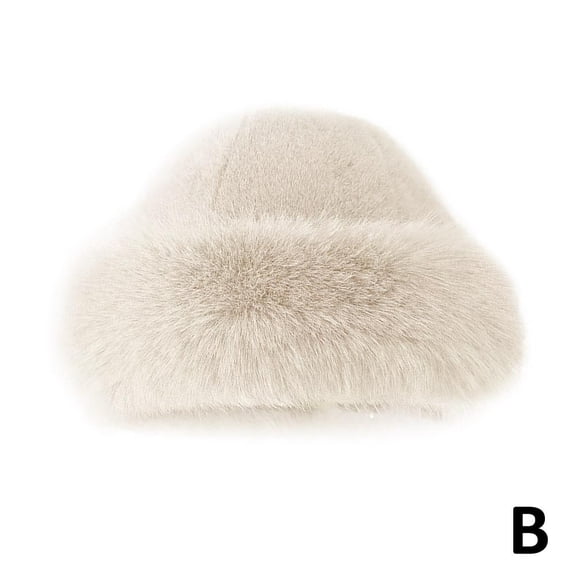 Winter Fluffy Plush Bucket Hat Ear Protection Windproof Warm Women
