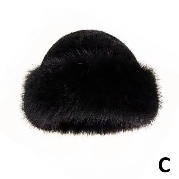 Winter Fluffy Plush Bucket Hat Ear Protection Windproof Warm Women