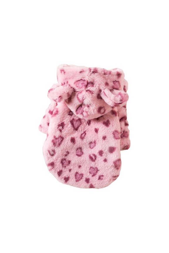 Winter For : Warm Hood Leopard Pattern Coat Jacket For French And Small Dogs. In Words It's The Same.
