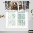 thumbnail image 1 of Winter Forest Bear Window Curtain Valances Rutsic Cabin Wild Animal Snowy Tree Rod Pocket Window Valance for Living Room Bathroom Bedroom Kitchen 54 by 18 in, 1 Panel, 1 of 6