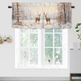 thumbnail image 1 of Winter Forest Deer Window Curtain Valances Wild Animal Elk Snowy Tree Rustic Farmhouse Privacy Decorative Rod Pocket Short Window Valance Curtains 54 by 18 in, 1 Panel, 1 of 6