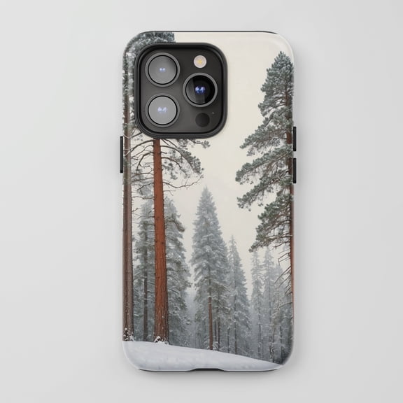 Winter Forest For All iPhone Series Tough Phone Case Nature Photography White
