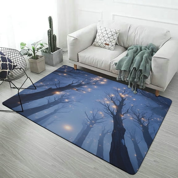Winter Forest Glow-2 Soft Comfy Area Rugs Carpet Suitable Flannel for Living Room Kitchen Bedroom Laundry Room Home Decorations