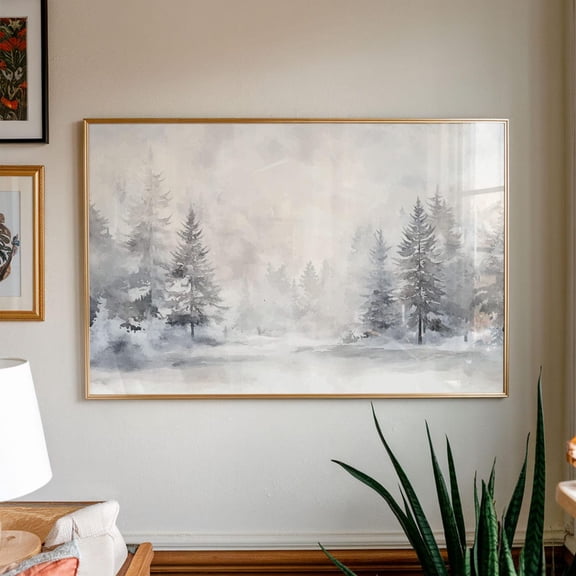 Winter Forest Or : Cozy Farmhouse Wall Art Unframed Paper Print