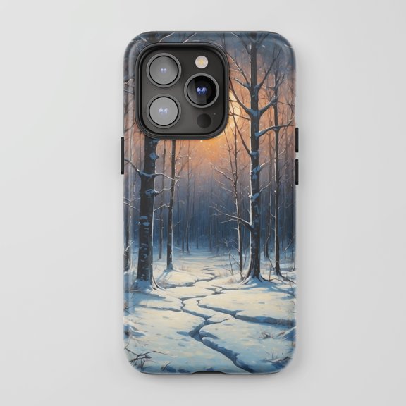Winter Forest Path For All iPhone Series Tough Phone Case Nature Landscape