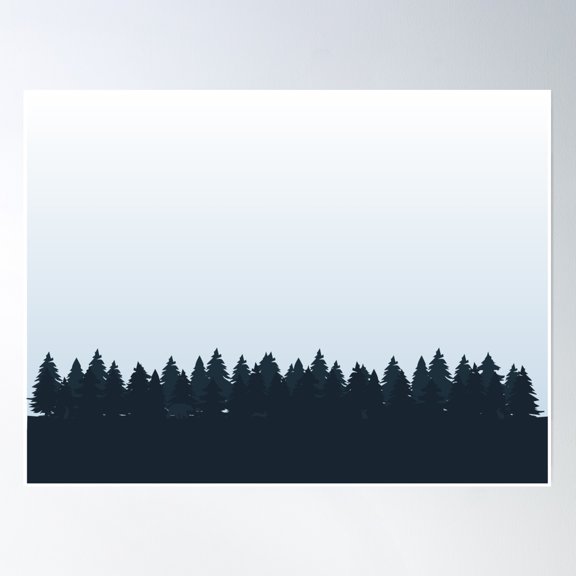 Winter Forest Poster Wall Art, Modern Wall Decor, 16x24 UNFRAMED
