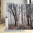 thumbnail image 1 of Winter Forest Shower Curtain Set Birch Tree Trunk White Snowfield Natural Landscape Wall Cloth Decor Bathroom Hanging Curtains, 1 of 7
