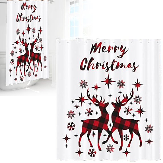 Winter Forest Shower Curtain Snow Covered Forest Trees Pathway Nature Scene Shower Curtains White Snowmans Waterproof Bath Curtains for Bathroom Decor 35.43in