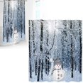 thumbnail image 1 of Winter Forest Shower Curtain Snow Covered Forest Trees Pathway Nature Scene Shower Curtains White Snowmans Waterproof Bath Curtains for Bathroom Decor 59.06in, 1 of 8