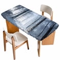 thumbnail image 1 of Winter Forest Table Cloths for 6 Foot Rectangle Tables, Natural Forest Tree Snowscape Patio Waterproof Elastic Fitted Tablecloths, Washable Rectangular Table Cover for Camping, 1 of 8