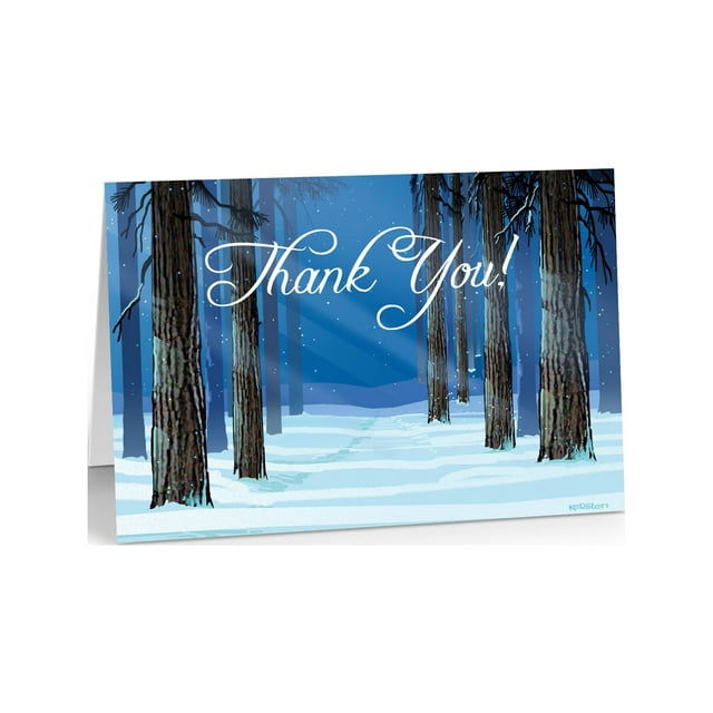 Winter Forest Thank You Note Card - 10 Boxed Cards & Envelopes - 14167