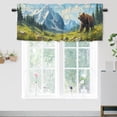 thumbnail image 1 of Winter Forest Valance Rod Pocket Window Curtain for Kitchen Bear Pine Tree Snowflake Lake Rustic Wild Nature Privacy Window Valances for Living Room Kitchen 54 by 18 in, 1 Panel, 1 of 6
