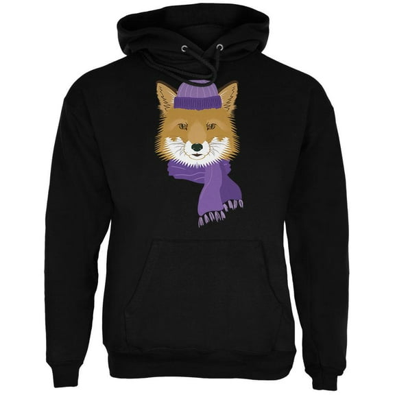 Winter Fox Black Adult Hoodie