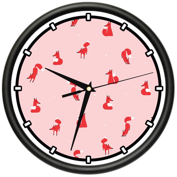 Winter Fox Pattern  Design Wall Clock | Precision Quartz Movement | Décor For School Class Office Bedroom Decoration