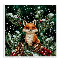 Stupell Industries Winter Fox & Pinecones Wall Plaque Art, design by Yen, 12 x 12