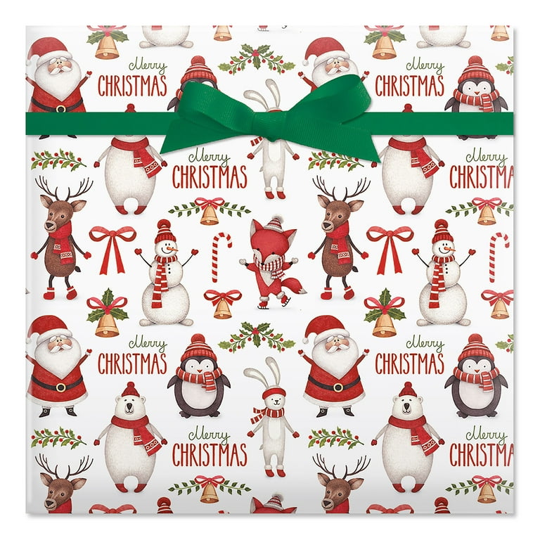 Winter Friends Christmas Rolled Gift Wrap - 1 Giant Roll, 23 Inches x 32  Feet (61 Square Feet Total), Heavyweight, Tear-Resistant, Holiday Wrapping  Paper 