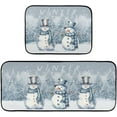 thumbnail image 1 of Winter Frosty Tree Snow Snowman Kitchen Rug and Mat Set of 2 Blue Snowflakes Anti Fatigue Non Slip Washable Runner Rugs Floor Mats for Christmas X-mas Holiday Kitchen Laundry Room Home Decor, 1 of 6