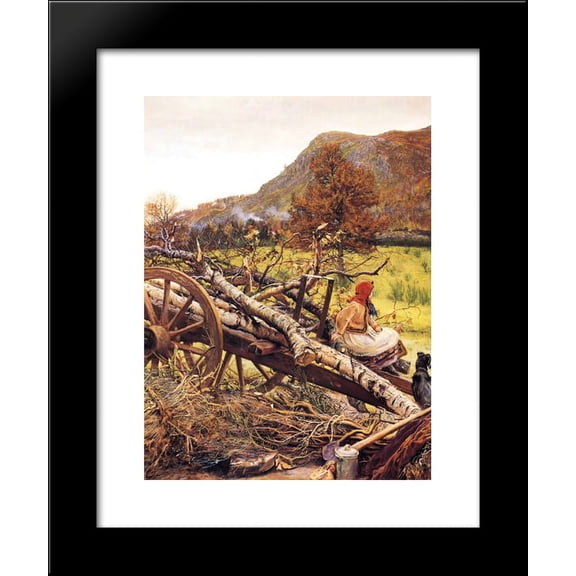 Winter Fuel 20x24 Framed Art Print by Millais, John Everett