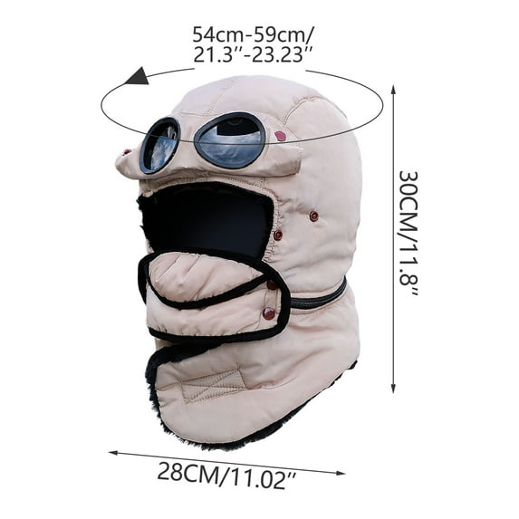 Winter Full Face Coverage Balaclava with Anti-Fog Glasses Window, Winter Thermal Windproof Full Face Cover for Outdoor Riding and Skiing, for Cycling, Skiing, and Motorcycling