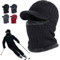 thumbnail image 1 of Winter Fullguard Beanie, Full Coverage Fleece Winter Hat with Face Cover for Men Women Warm Outdoor Knitted Hats, 1 of 7