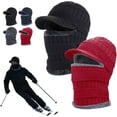 thumbnail image 1 of Winter Fullguard Beanie, Full Coverage Fleece Winter Hat with Face Cover for Men Women Warm Outdoor Knitted Hats, 1 of 8