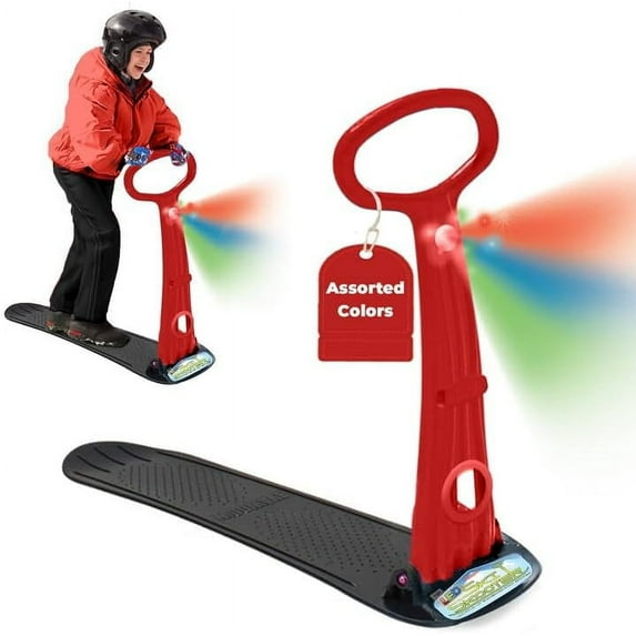 Winter Fun Foldable Snow Scooter, Ski Skooter, Snow Sled Kids Snowboard Multi-Purpose Snow Skate for Ages 8 & Up - Asstd Colors (Red, Blue or Green) (Single LED Light)$$Sport & Recreation Other