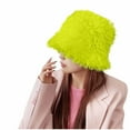 thumbnail image 1 of Winter Fuzzy Bucket Hats for Women Warm Furry Faux Fur Hat Fluffy Fisherman Cap, 1 of 4
