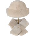 thumbnail image 1 of Winter Fuzzy Hat and Scarf Set for Women, Faux Fur Collar Wrap Scarf Plush Warm Beanies Cap for Cold Weather, 1 of 7