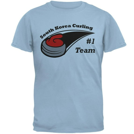 Winter Games Curling Team South Korea Mens T Shirt Light Blue X-LG
