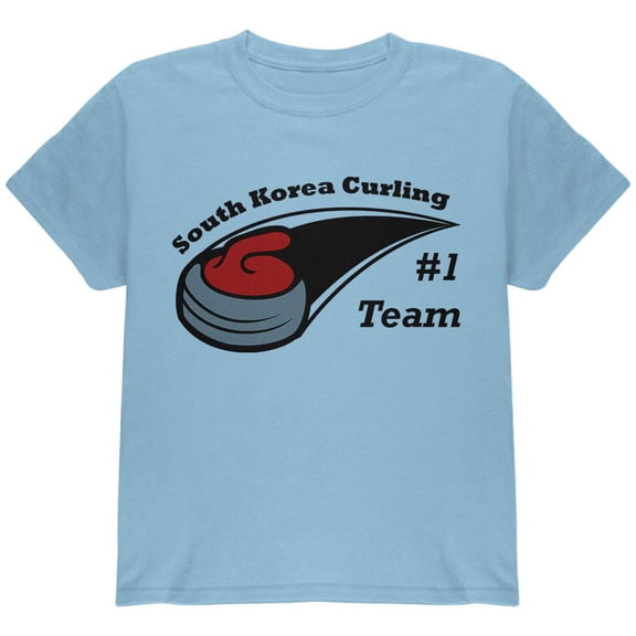 Winter Games Curling Team South Korea Youth T Shirt Light Blue YMD