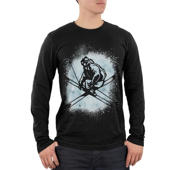 Winter Games Freestyle Ski Mens Soft Long Sleeve T Shirt Black 2XL
