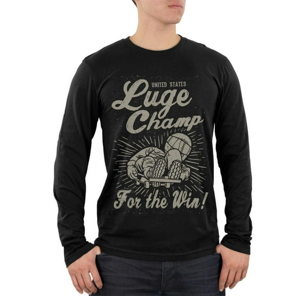Winter Games Luge Champ For the Win USA Mens Soft Long Sleeve T Shirt