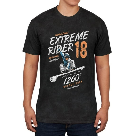 Winter Games Snowboarding Extreme Rider USA Mens Soft T Shirt