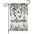 thumbnail image 1 of Winter Garden Flag 12.5x18 Double Sided, Welcome Winter Leaves Snowflake Seasonal Farmhouse Yard Outdoor Decorative Flag, 1 of 6