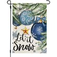 thumbnail image 1 of Winter Garden Flag 12x18 Inch Double Sided Small for Outside Welcome Burlap Let It Snow Blue Yard Flag CF1272-12, 1 of 6