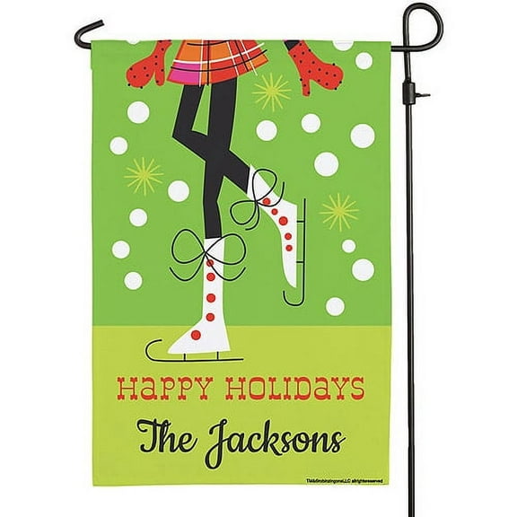 Winter Garden Flag - Double-Sided Happy Holidays & Merry Christmas Garden Flag - 12 x 18 Outdoor Flag - Happy New Year Garden Flag - Patio Decorations & Entryway Decor (Flag Stand Not Included) Christmas & New Year