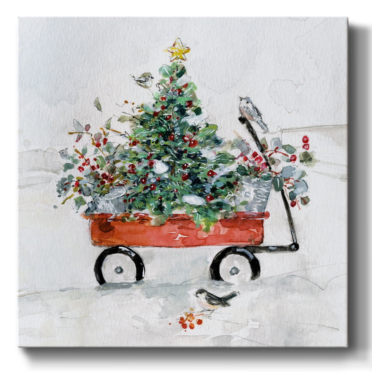 Winter Garden Wagon- Gallery Wrapped Canvas