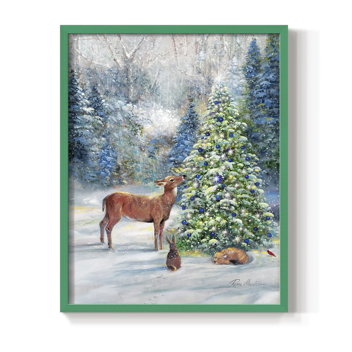 Winter Gathering Framed Print - Solid Wood in Single Picture Frame Solid Wood 2 Framed Print