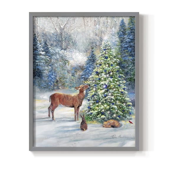 Winter Gathering Framed Print - Solid Wood in Single Picture Frame Solid Wood 2 Framed Print