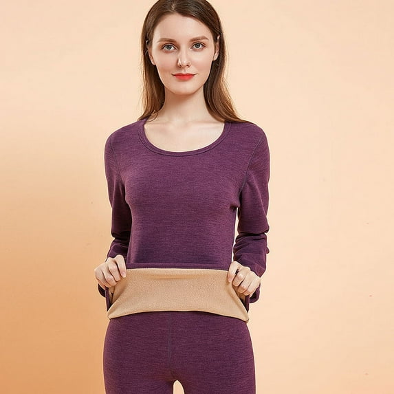 Winter German Velvet Camel Velvet Thermal Underwear Set Plus Size Plus Velvet Base Underwear Ladies Warm Clothing