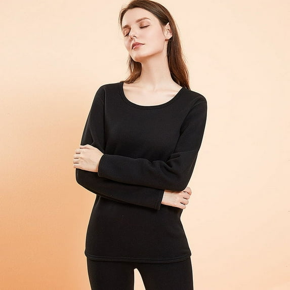 Winter German Velvet Camel Velvet Thermal Underwear Set Plus Size Plus Velvet Base Underwear Ladies Warm Clothing