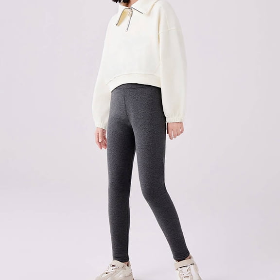 Winter Girls Extra Thick Leggings High Waist Warm Pants Ideal for Middle and Large Children Comfortable A Type Trousers for Active Kids