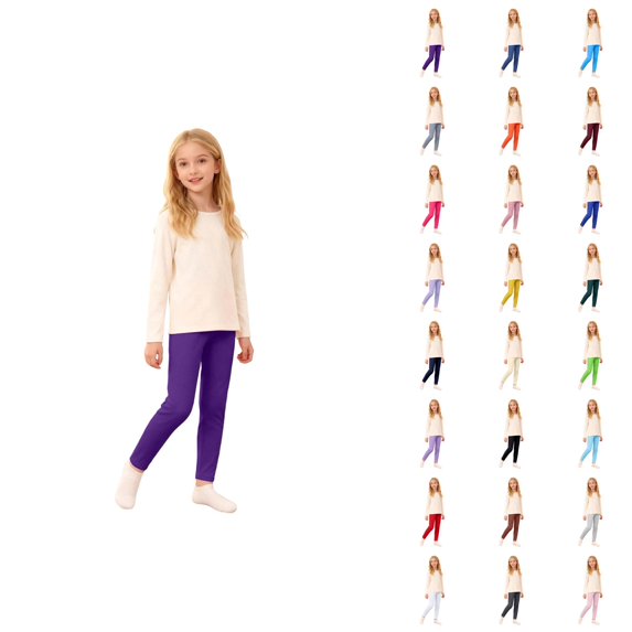 Winter Girls Fleece Lined Leggings Thickened Thermal Tights For Toddler To Big Kids Soft Stretch Base Layer Pants