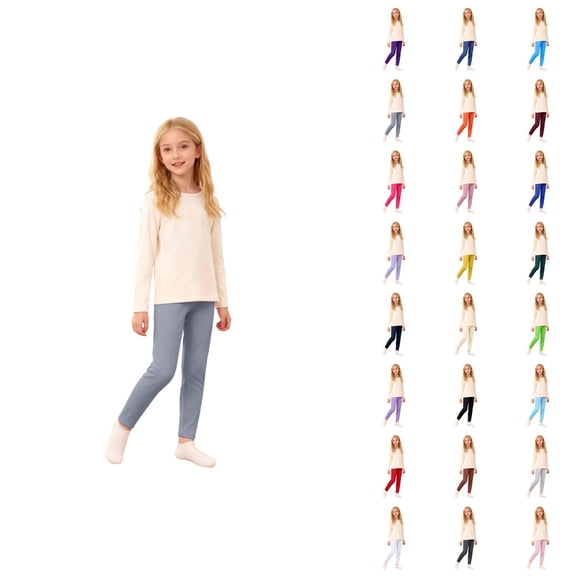 Winter Girls Fleece Lined Leggings Thickened Thermal Tights For Toddler To Big Kids Soft Stretch Base Layer Pants