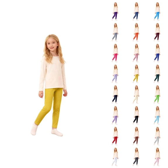 Winter Girls Fleece Lined Leggings Thickened Thermal Tights For Toddler To Big Kids Soft Stretchy Base Layer Pants