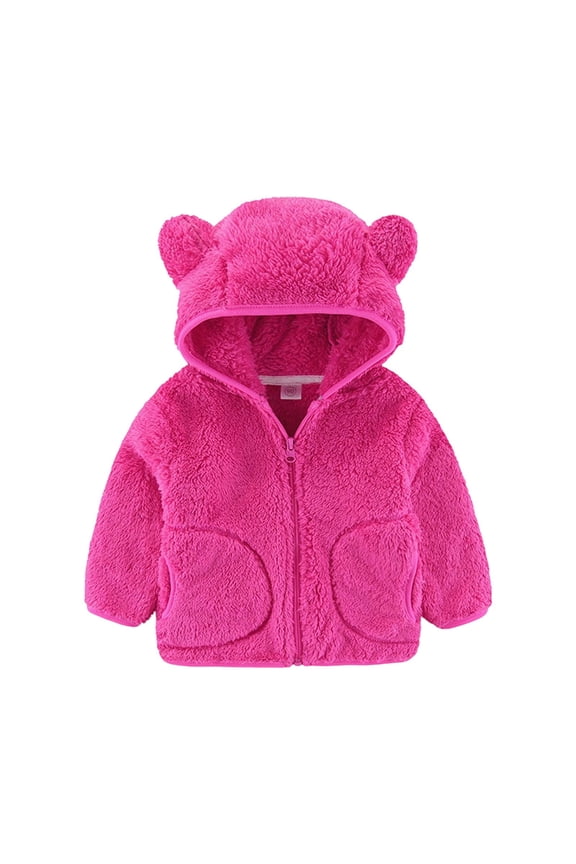 Winter Girls Jacket Soft Coral Outerwear Cozy Warm Toddler Kids Coat for Cold Weather