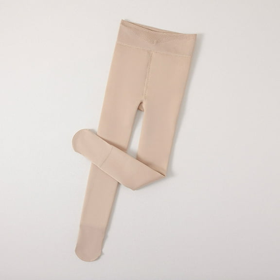 Winter Girls Lined Leggings Thermal Base Layer Pants (Beige 10-14years)